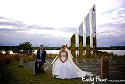 A couple in front of the Jubilee Sundial.