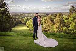 Bride and Groom outside on the Golf Course at Old Thorns Hotel & Resort