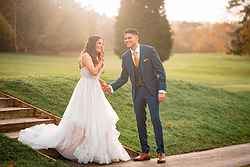 Bride and Groom outside at Old Thorns Hotel and Resort in Liphook, Hampshire